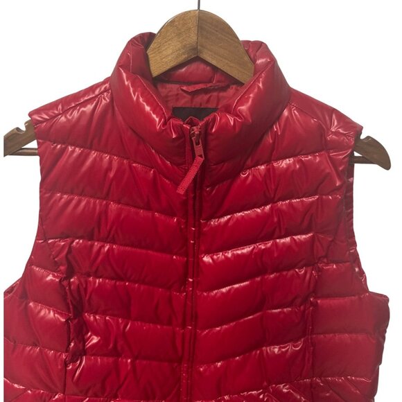 Talbots Down Fill Cherry Red Quilted Puffer Vest Size Petite M - Picture 2 of 9